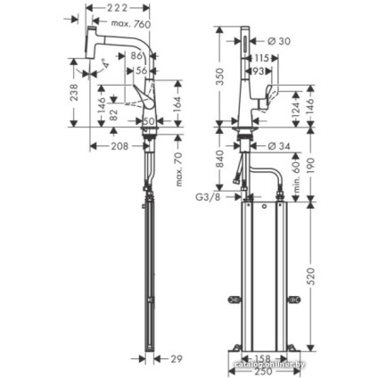Смеситель Hansgrohe Metris Select M71 73817800