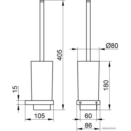 Ершик для унитаза Keuco Edition 11 11164019000 (хром/матовое стекло)
