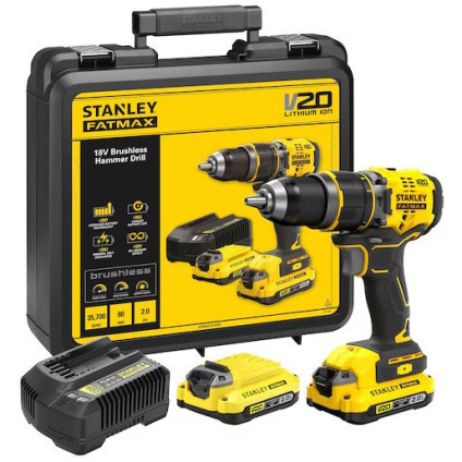 Ударная дрель-шуруповерт Stanley SFMCD721D2K (с 2-мя АКБ, кейс)