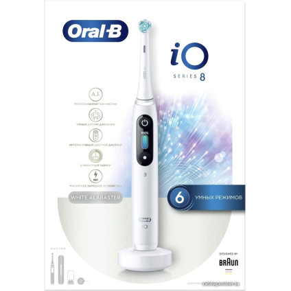 Электрическая зубная щетка Oral-B iO 8n (белый, 1 насадка)