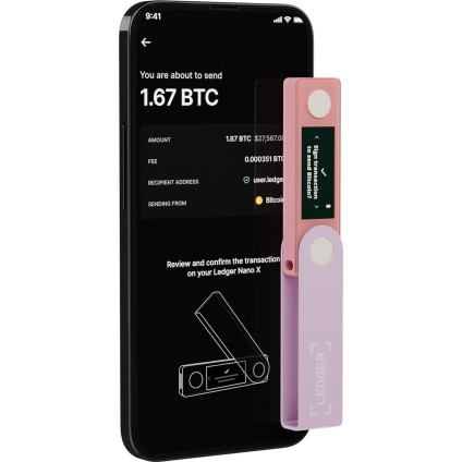 Аппаратный криптокошелек Ledger Nano X (розовый)