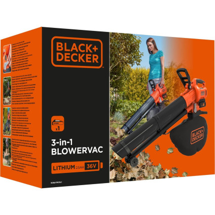 Колесная воздуходувка Black & Decker BCBLV3625L1-QW (с 1-им АКБ)