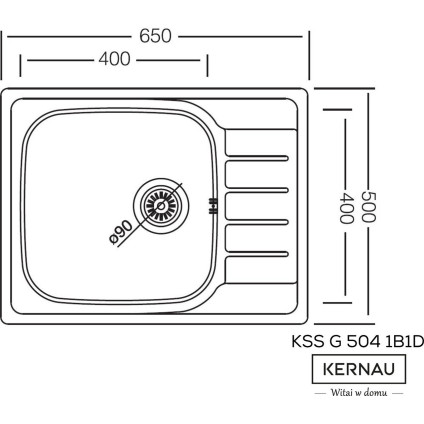 Кухонная мойка Kernau KSS G 504 1B1D Smooth