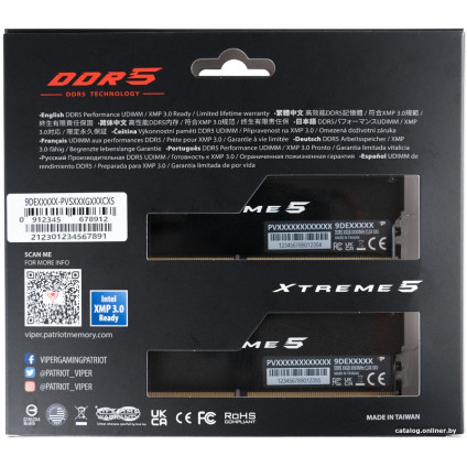 Оперативная память Patriot Viper Xtreme 5 2x16ГБ DDR5 7600МГц PVX532G76C36K