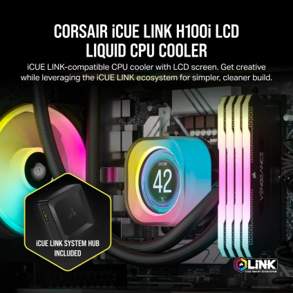 Система жидкостного охлаждения для процессора Corsair iCUE LINK H100i LCD RGB CW-9061007-WW
