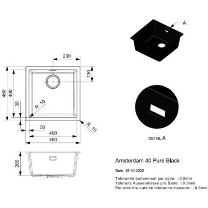 Кухонная мойка Reginox Amsterdam 40 Pure Black R34637