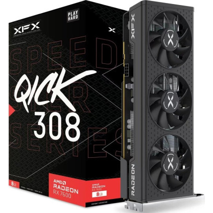 Видеокарта XFX Speedster QICK 308 AMD Radeon RX 7600 Black Edition RX-76PQICKBY