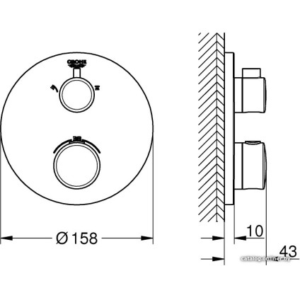 Смеситель без скрытого механизма Grohe Grohtherm 24076000