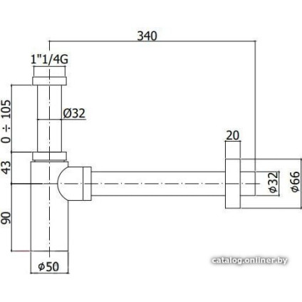 Сифон Paffoni Light ZACC240ST