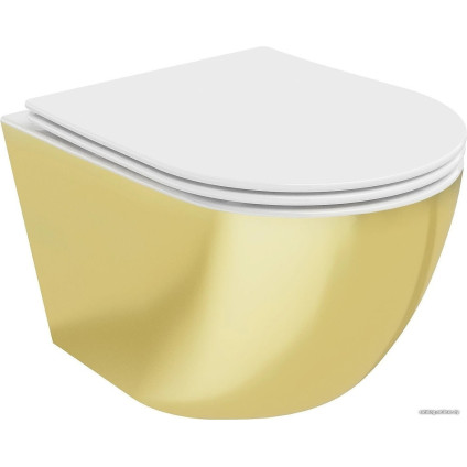 Унитаз подвесной Mexen Lena 30224006 (белый/золотой)