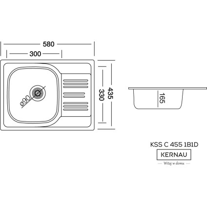 Кухонная мойка Kernau KSS C 455 1B1D Linen