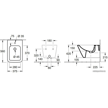 Биде Villeroy & Boch Finion 446500R1 Ceramic Plus