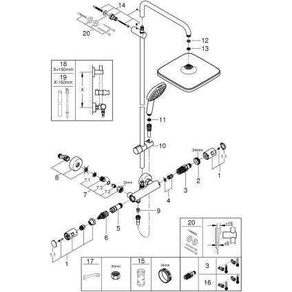 Душевая система  Grohe Vitalio Comfort 250 26696001