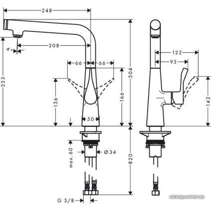 Смеситель Hansgrohe Metris Select 14847800 (стальной)