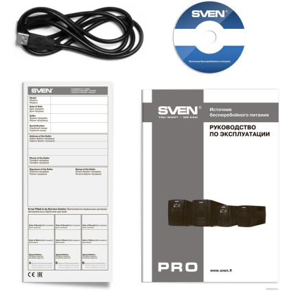 Источник бесперебойного питания SVEN Pro 1000 (USB)