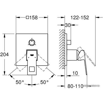 Смеситель без скрытого механизма Grohe Eurocube 24094000