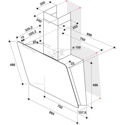 Кухонная вытяжка Whirlpool WHVS 93F LT BSS/1