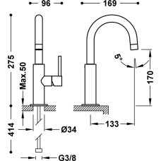 Смеситель Tres Study 26290403Nm
