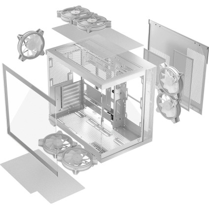 Корпус MODECOM Volcano Panorama Apex ARGB 7F Midi (белый)