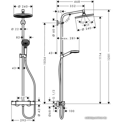 Душевая система  Hansgrohe Crometta S 240 1jet 27268000
