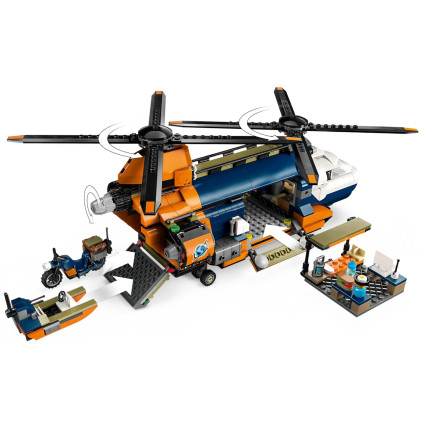 Конструктор LEGO City 60437 Вертолет исследователя джунглей в базовом лагере