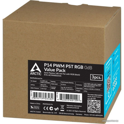 Комплект вентиляторов для корпуса Arctic P14 PWM PST RGB 0dB ACFAN00255A