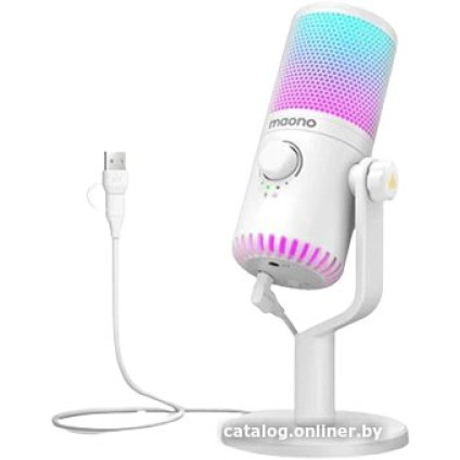 Проводной микрофон Maono DM30 RGB (белый)