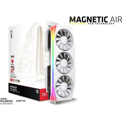 Видеокарта XFX Mercury AMD Radeon RX 9070 XT OC White Magnetic Air Edition RGB RX-97TMARGW9