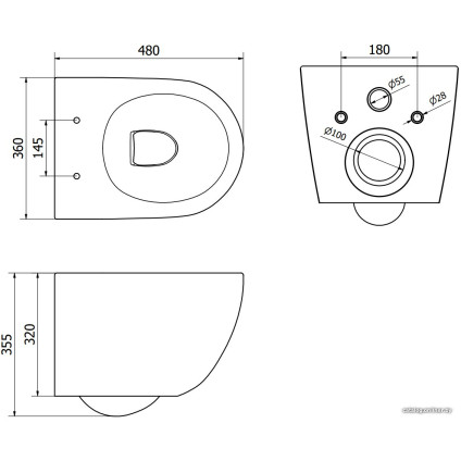 Унитаз подвесной Mexen Lena 30224006 (белый/золотой)