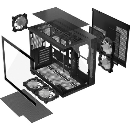 Корпус MODECOM Volcano Panorama Apex ARGB 5F Midi (темно-серый)