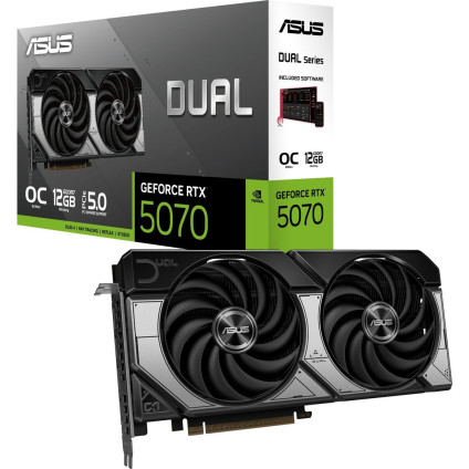 Видеокарта ASUS Dual GeForce RTX 5070 12GB GDDR7 OC Edition DUAL-RTX5070-O12G
