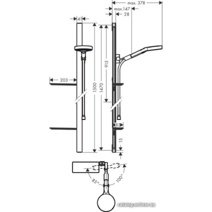 Душевой гарнитур  Hansgrohe Rainfinity 130 3jet 27674000