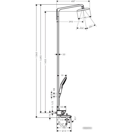 Душевая система  Hansgrohe Raindance Select E 360 Showerpipe (27113400)