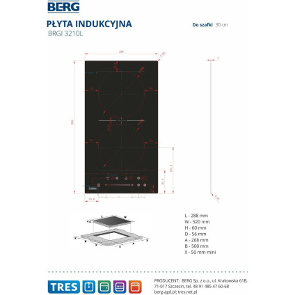 Варочная панель Berg BRGI3210L