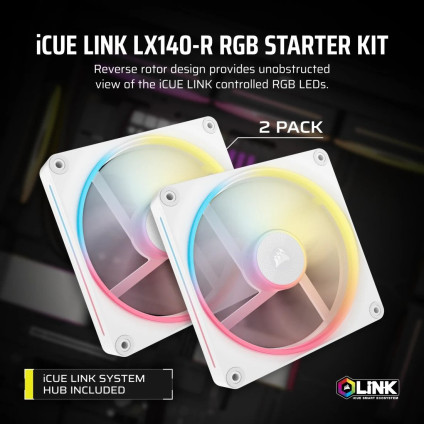 Вентилятор для корпуса Corsair iCUE LINK LX140R RGB Reverse Dual Pack CO-9051056-WW