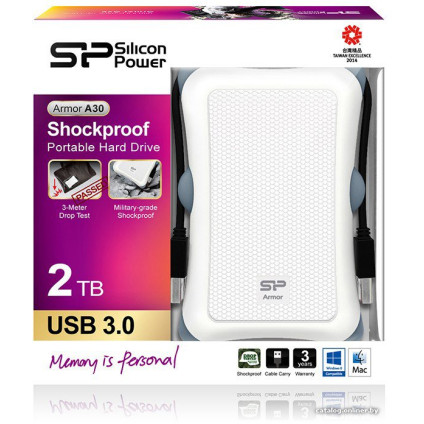 Внешний накопитель Silicon-Power Armor A30 2TB White (SP020TBPHDA30S3W)