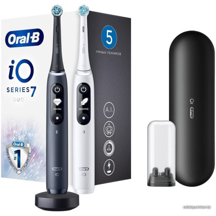 Комплект зубных щеток Oral-B iO 7 Duo (черный/белый) 4210201363040