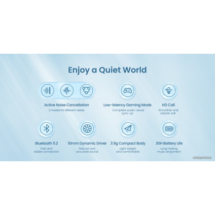 Наушники Haylou MoriPods ANC (белый)