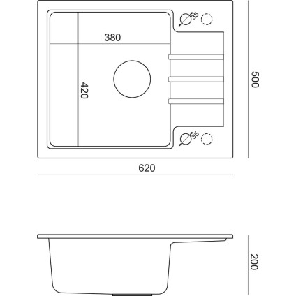 Кухонная мойка Quadron HCQP6250BLMPC