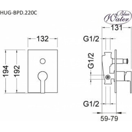 Смеситель Blue Water HUG-BPD.220C