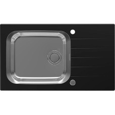 Кухонная мойка Alveus Glassix Up 40 (черный/нержавеющая сталь)