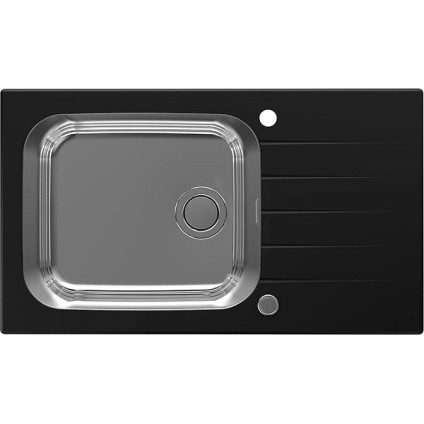 Кухонная мойка Alveus Glassix Up 40 (черный/нержавеющая сталь)