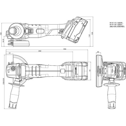 Угловая шлифмашина Metabo W 18 7-125 602371510 (с 2-мя АКБ, кейс)