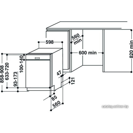 Встраиваемая посудомоечная машина Whirlpool WBC 3C26 B