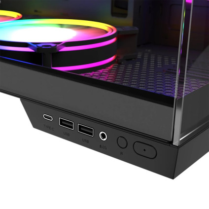 Корпус MODECOM Volcano Panorama Apex ARGB 3F Midi (темно-серый)