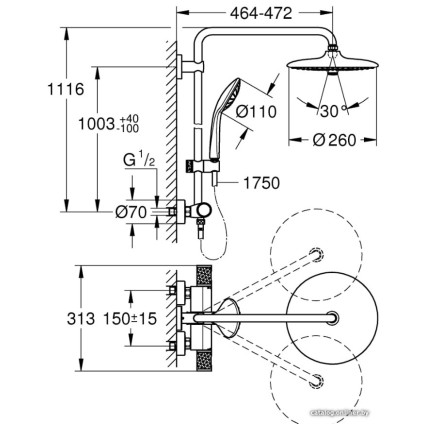 Душевая система  Grohe Euphoria System 260 27615002