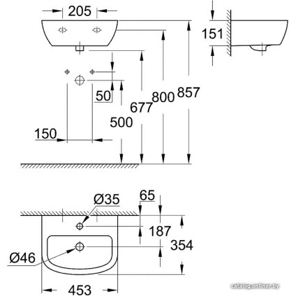 Умывальник Grohe 39424000 45.3x35.4