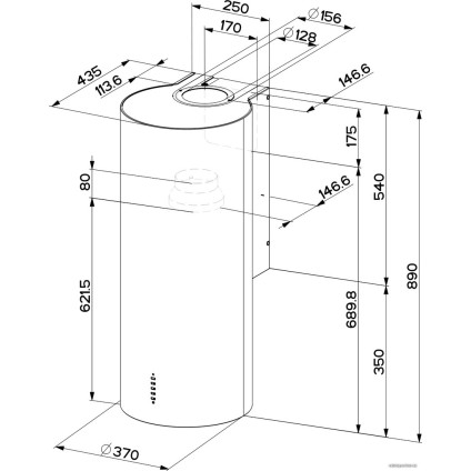 Кухонная вытяжка Faber Cylindra Plus WH Gloss A37
