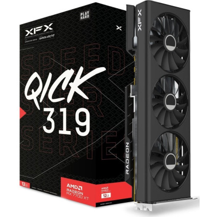 Видеокарта XFX Speedster QICK 319 Radeon RX 7700 XT Black Edition RX-77TQICKB9