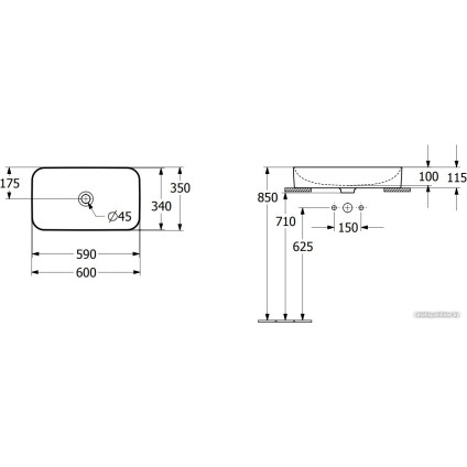 Умывальник Villeroy & Boch Finion 414361R1